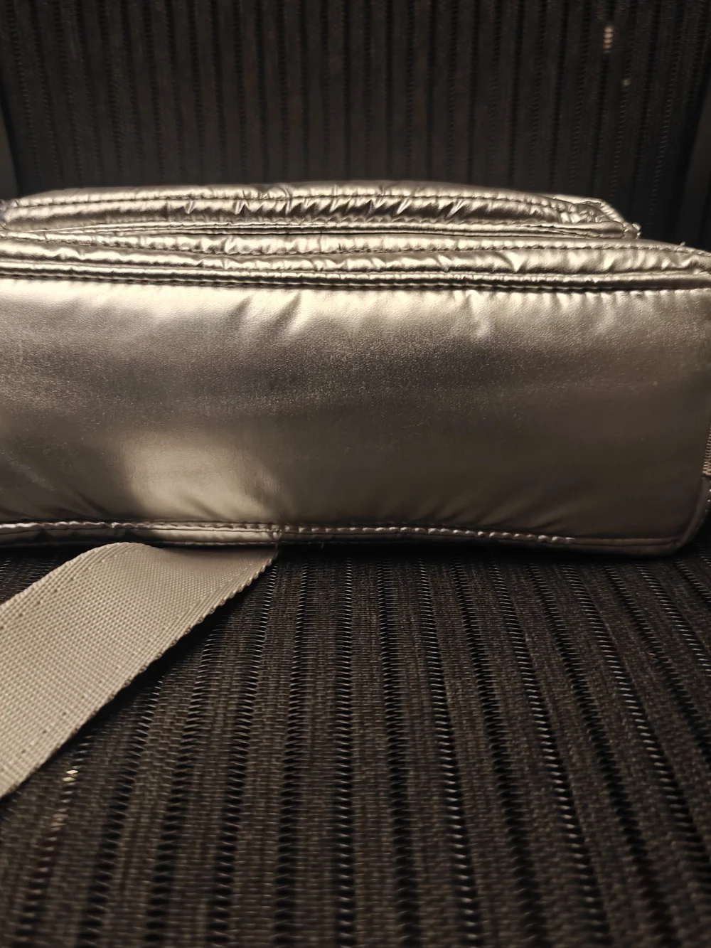 Dagne Dover Metallic Quilted Silver Crossbody